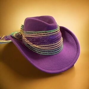 Purple Mardi Gras Cowboy Hat